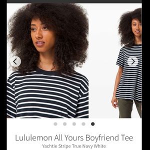 Lululemon All Yours Boyfriend Tee, NWOT, Sz 6